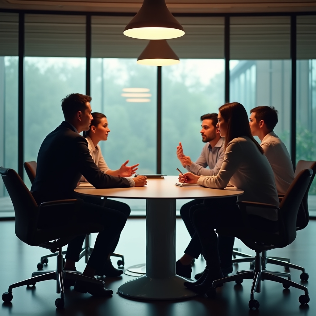 Besprechungsraum, in dem ein Gespräch vorbereitet wird